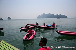 Sea canoes in Phang Nga Bay