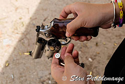 Loading a 44 magnum gun at the Kathu shooting range - Phuket