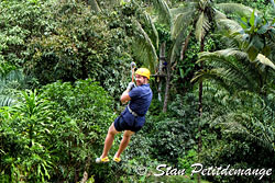 Half way down the Phang Nga Adventure camp zipline